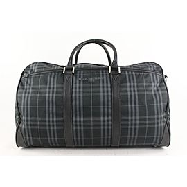 Burberry Black Nova Check Boston Duffle Bag with Strap 629bur616