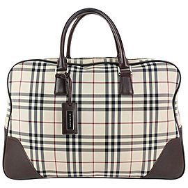 Burberry Beige x Brown Attache Briefcase Business Bag 826bur72