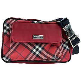 Burberry Red Nova Check Fanny Pack Belt Bag Waist Pouch 857610