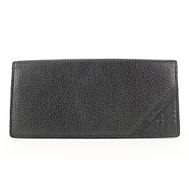 Burberrys Black Leather Nova Check Flap Wallet 679bur318