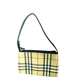 Burberry Clutch Nova Check Pochette 19bur610 Beige Coated Canvas Wristlet