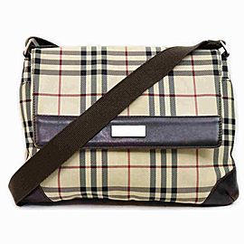 Burberry Beige Nova Check Messenger Crossbody Bag 858188