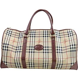 Burberry Duffle Boston Nova Check 871444 Beige Coated Canvas Weekend/Travel Bag