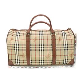 Burberrys Large Beige Nova Check Boston Duffle with Strap 863481