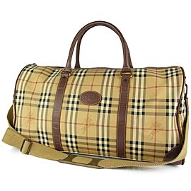 Burberry Beige Nova Check Boston Duffle with Strap 2way 230858