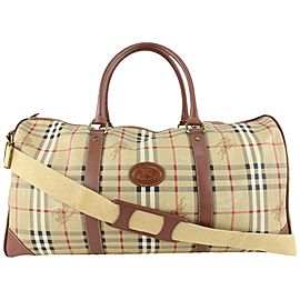 Burberry Beige Nova Check Boston Duffle Bag with Strap 921bur75