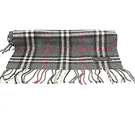 Burberry Grey Nova Check Classic Cashmere Scarf 313bur222