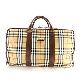 Burberry London Duffle Extra Large Nova Check Boston 231394 Beige Canvas Weekend/Travel Bag