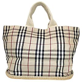 Burberry Nova Check Espadrille 860057 Beige Canvas Tote