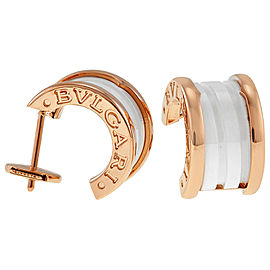 Bulgari B Zero. 1 18K Rose Gold & White Ceramic OR855943 Earrings