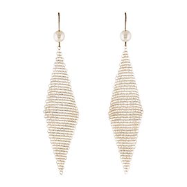 Tiffany & Co. Elsa Peretti Sterling Silver & Pearl Drop Mesh Earrings