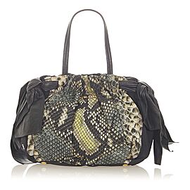 Prada Python Print Bow Tessuto Handbag