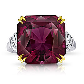 David Gross Radiant Purple Spinel and Diamond Ring