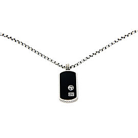 David Yurman 925 Sterling Silver Small Dog Tag Necklace