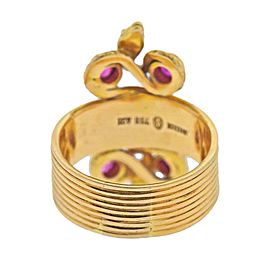 Lalaounis Greece Ruby Gold Snake Ring