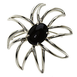 Tiffany & Co 925 Silver Fireworks Onyx Brooch QJLXG-1294