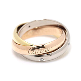 Cartier 18k white yellow pink gold Trinity Diamond Ring US:4.75 SKYJN-638