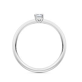 0.25 Ct Emerald Cut Petite Lab Grown Diamond Ring in 14K White Gold