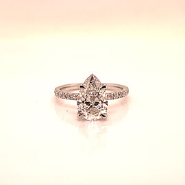 4 Carat Pear Shaped Lab Grown Diamond Engagement Ring IGI Certified