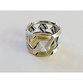 David Yurman Carlyle Ring in Sterling Silver With 18k Yellow Gold, Size 8