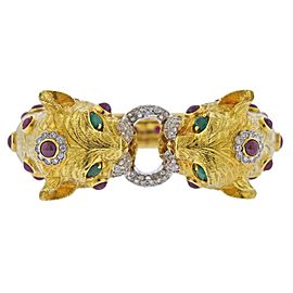 Ruby Diamond Emerald Panther Gold Bracelet