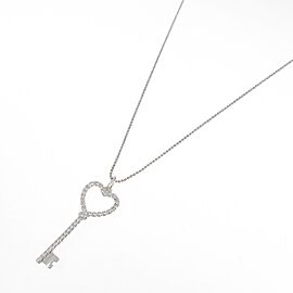 TIFFANY & Co 925 Silver Heart twist key Necklace LXGKM-68