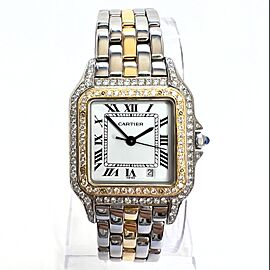 CARTIER PANTHERE 1 Row Gold Quartz ~1.16TCW DIAMOND Watch