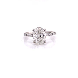 4 Carat Oval Cut Lab Grown Diamond Engagement Ring IGI Certified