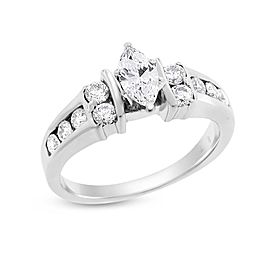 14k White Gold 0.70 Ct. Natural Marquise Cut Diamond Engagement Ring Size 7