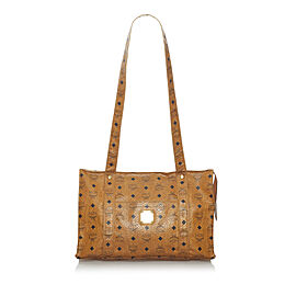 MCM Visetos Leather Tote Bag