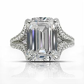 8 CARAT EMERALD CUT E COLOR VVS1 CLARITY DIAMOND ENGAGEMENT RING 18K WHITE GOLD GIA CERTIFIED 7 CT E VVS1 BY MIKE NEKTA