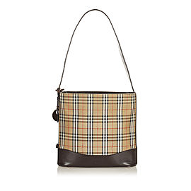 Burberry Haymarket Check Canvas Shoulder Bag