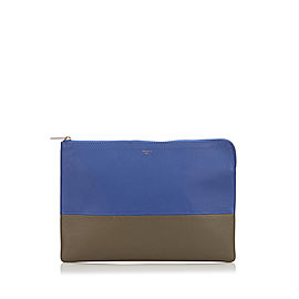 Solo Bicolor Leather Clutch Bag