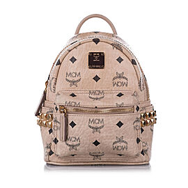 MCM Mini Visetos Leather Backpack