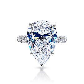 Jane Carats Pear Shape Diamond Engagement Ring in Platinum. GIA Certified