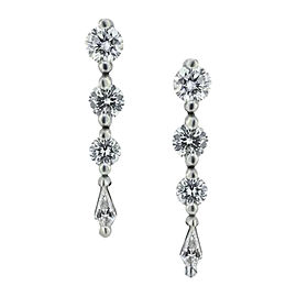 Platinum 1.00tcw Diamond Dangle Drop Earrings