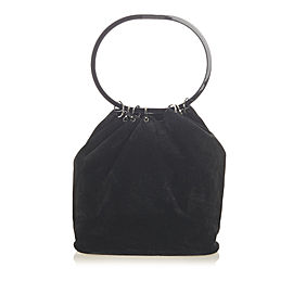 Ring Handle Suede Handbag