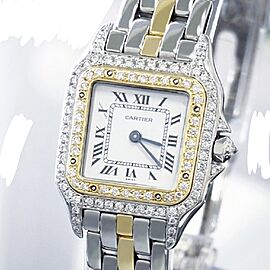 CARTIER PANTHERE 1 Row Gold 0.95TCW DIAMOND Watch