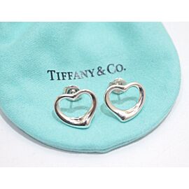 TIFFANY & Co Sterling Silver Large Open Heart Earrings Lxmda-260