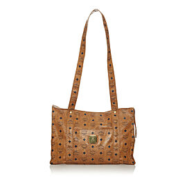 MCM Visetos Leather Tote Bag