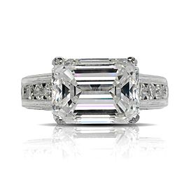 7 CARAT EMERALD CUT H COLOR VVS1 CLARITY DIAMOND ENGAGEMENT RING 18K WHITE GOLD GIA CERTIFIED 6 CT H VVS1 BY MIKE NEKTA