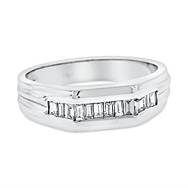 14K White Gold 0.35ct. Diamond Baguette Band Ring Size 10.5