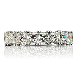 10 CARAT PRINCESS CUT DIAMOND ETERNITY BAND IN 18K WHITE GOLD SHARED PRONG 55 POINTER BY MIKE NEKTA