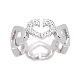 Cartier 18K White Gold C Heart Diamond Ring