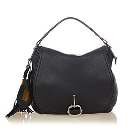 Techno Horsebit Leather Satchel