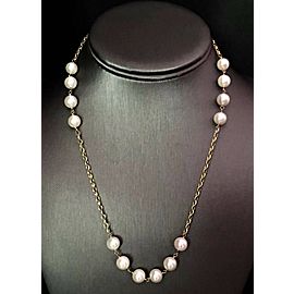 Necklace Akoya Pearl 8.10 mm 18.75" 14k Gold Women Certified $2,000 717458