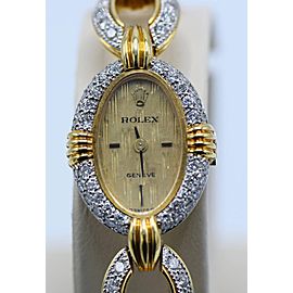 Rolex Ladies Yellow Gold Platinum Diamond mechanical Wristwatch