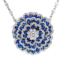 Sapphire Diamond Flower Necklace