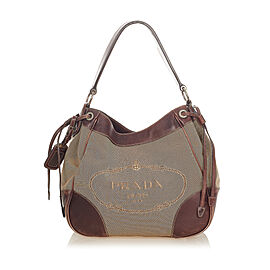 Prada Canapa Logo Canvas Shoulder Bag