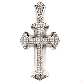 Large Oversized Hiphop Diamonds cross Pendant in 14K White Gold